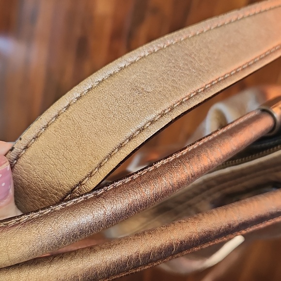 Coach Kristin Metallic Leather Bag Purse Pewter - Picture 16 of 17